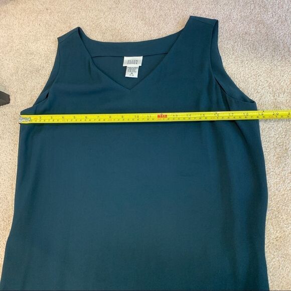 Eileen Fisher dark teal 100% silk two piece dress blouse set Sz M - Picture 16 of 17